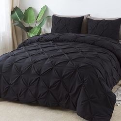 Populaire Stock 90GSM 3 pièces Couverture Pintuck Lit de microfibre souple Ensemble de couverture de fermeture de fermeture à glissière personnalisée pour toutes les saisons