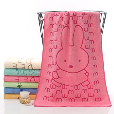 Couleur personnalisée en microfibre Cartoon Rabbit Head Soft Absorbant épaississant serviette faciale
