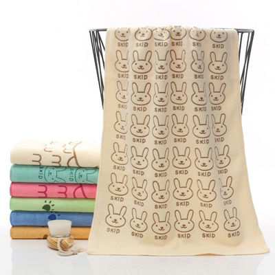 Couleur personnalisée en microfibre Cartoon Rabbit Head Soft Absorbant épaississant serviette faciale