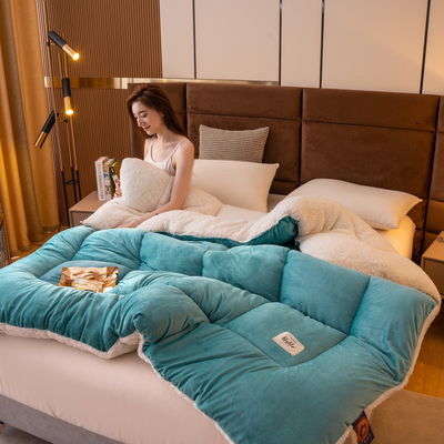 Une couette élégante, confortable, douce, confortable, lourde, avec un sherpa.