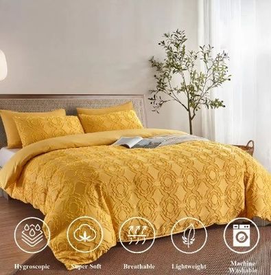 Hôtel 100% coton brodé couverture couette lit ensemble 4 pièces avec 40 chiffre de tissu