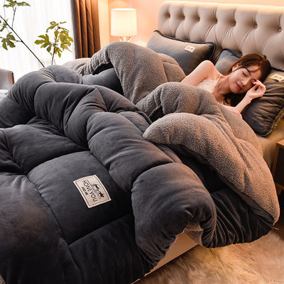 Taille personnalisée Laine d'agneau Lait de velours Couette épaissie Super chaud Lit d'hiver