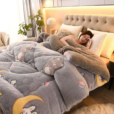 Taille personnalisée Laine d'agneau Lait de velours Couette épaissie Super chaud Lit d'hiver