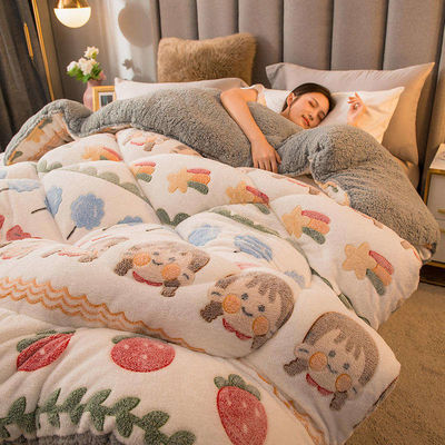 Taille personnalisée Laine d'agneau Lait de velours Couette épaissie Super chaud Lit d'hiver