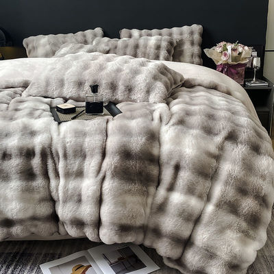 Luxe et chaleur avec un ensemble de literie en fourrure de lapin en velours de lait durable