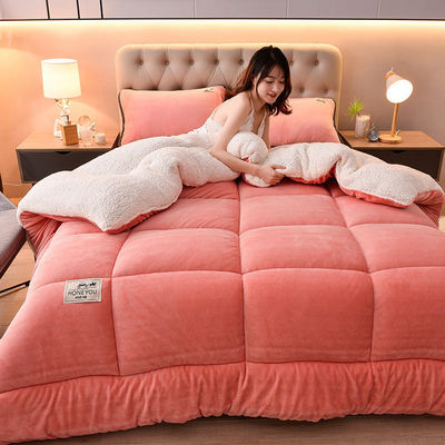 Ensemble de literie jumelle rose clair solide Oeko-Tex Conforter Edredon Convient pour toutes les saisons