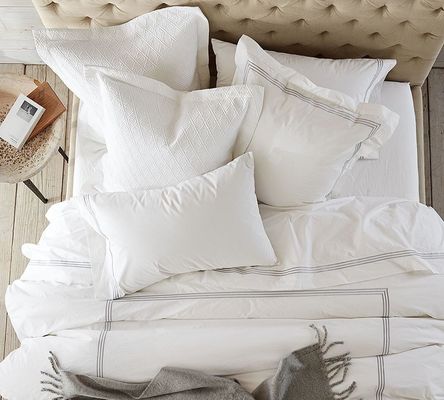 HôtelHome 100% coton brodé couverture couette lit ensemble 4 pièces unique double reine roi
