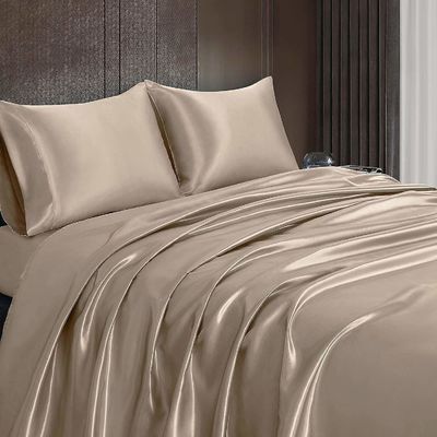 Couchette de lit en soie satinée non jetable pour la maison taille jumelle 2 PCS Lit plat