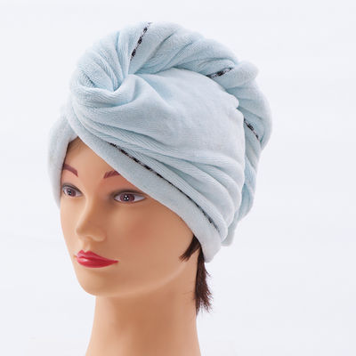 Accueil Logo personnalisé serviette pour cheveux Microfibre à sécher rapidement les cheveux Séchage des cheveux serviette enveloppe Turban