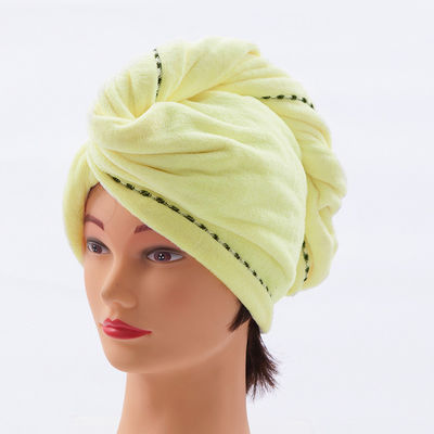 Accueil Logo personnalisé serviette pour cheveux Microfibre à sécher rapidement les cheveux Séchage des cheveux serviette enveloppe Turban