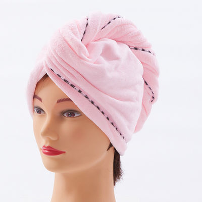 Accueil Logo personnalisé serviette pour cheveux Microfibre à sécher rapidement les cheveux Séchage des cheveux serviette enveloppe Turban