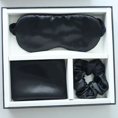 Masque pour les yeux en soie noir personnalisé OEM/OEM 100% coussin en soie