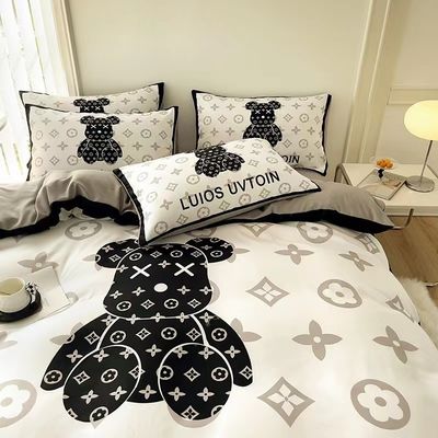 Moderne style dessin animé de la tête d'ours blanc Design lit ensemble avec 100% de polyester
