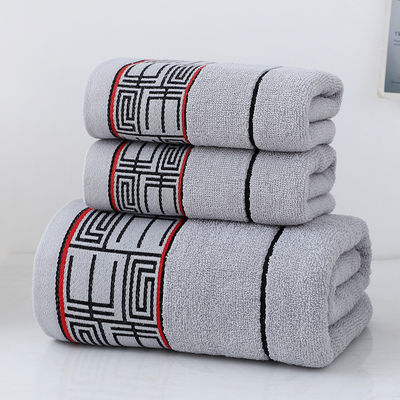 Ensemble cadeau de serviettes de douche à séchage rapide avec motif rayé et serviettes sombres 100% coton