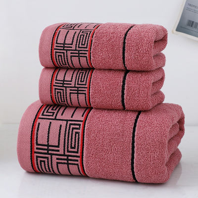Ensemble cadeau de serviettes de douche à séchage rapide avec motif rayé et serviettes sombres 100% coton