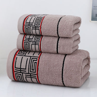 Ensemble cadeau de serviettes de douche à séchage rapide avec motif rayé et serviettes sombres 100% coton