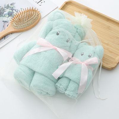 Comme indiqué Luxury Bear Towel Bath Towel densité ensemble de velours de corail absorbant cadeau doux mignon