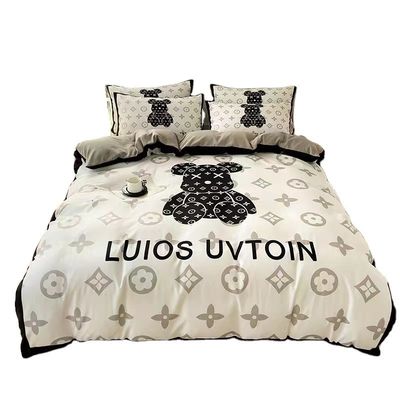 Ours Blanc 100% Polyester Fibre Lit Ensemble de luxe Ours Violent Couverture de couette