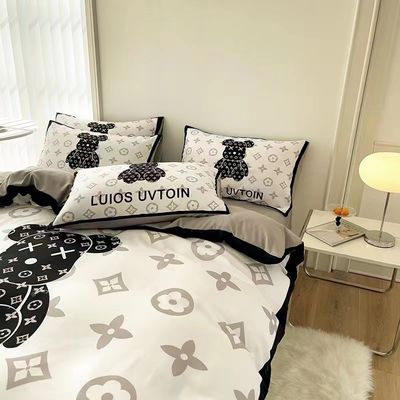 Ours Blanc 100% Polyester Fibre Lit Ensemble de luxe Ours Violent Couverture de couette