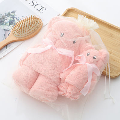 Comme indiqué Luxury Bear Towel Bath Towel densité ensemble de velours de corail absorbant cadeau doux mignon