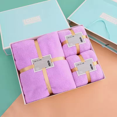 Homme doux et absorbant Hôtel Spa Set de serviettes de bain cadeau en laine de corail épaisse microfibre