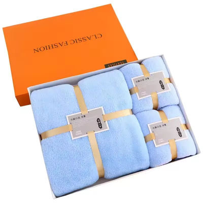 Homme doux et absorbant Hôtel Spa Set de serviettes de bain cadeau en laine de corail épaisse microfibre