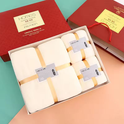 Homme doux et absorbant Hôtel Spa Set de serviettes de bain cadeau en laine de corail épaisse microfibre