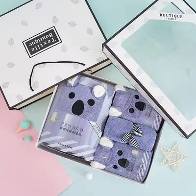 Accueil Ensemble de serviettes de couleur solide Logo personnalisé Séche rapide 4 pièces serviettes de bain avec touche douce
