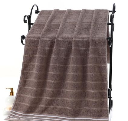 Antimicrobien à rayures 100% coton pur à plusieurs segments, serviette de bain pour adultes absorbante sombre