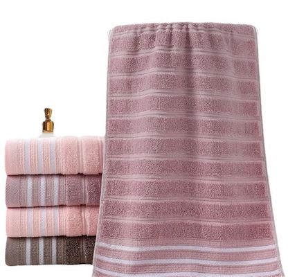 Antimicrobien à rayures 100% coton pur à plusieurs segments, serviette de bain pour adultes absorbante sombre