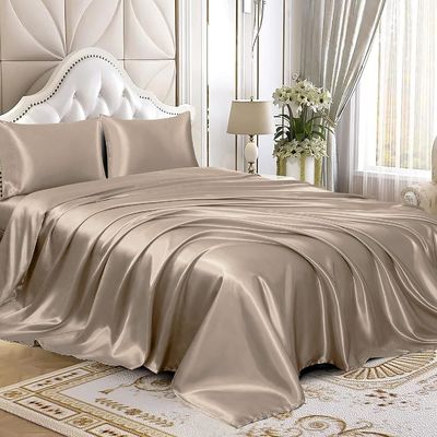 Couverture de lit en satin personnalisé, taille jumelle 2 PCS, couverture de lit plat avec conception tissée