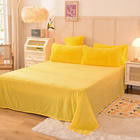 Couchettes de couleur arc-en-ciel fourrure velours moelleux peluche doux lit de luxe ensemble de 4 pièces
