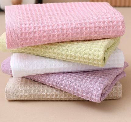Ensemble de serviettes carrées de cuisine en coton pur avec crochet Waffle Garantir une serviette carré