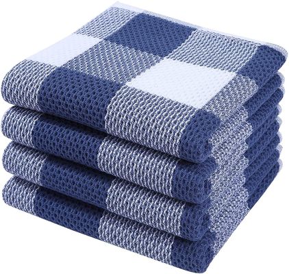 Une serviette de gaufre carrée épaissie sur mesure en coton pur et une serviette de nid de miel pour cadeau promotionnel