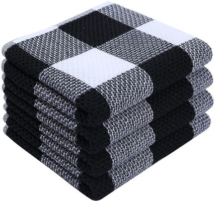Une serviette de gaufre carrée épaissie sur mesure en coton pur et une serviette de nid de miel pour cadeau promotionnel
