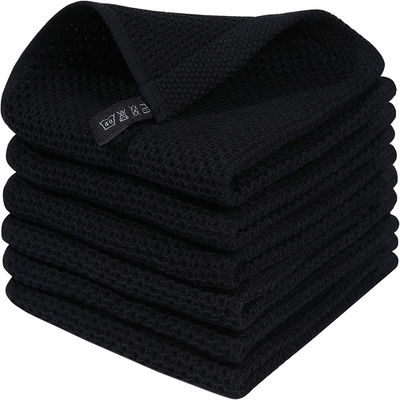 Accueil OEM Acceptable Set de serviettes de cuisine facile à nettoyer avec crochet et waffle design carré