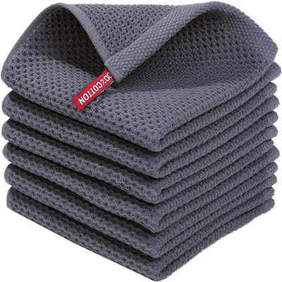 Accueil OEM Acceptable Set de serviettes de cuisine facile à nettoyer avec crochet et waffle design carré