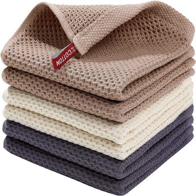 Accueil OEM Acceptable Set de serviettes de cuisine facile à nettoyer avec crochet et waffle design carré
