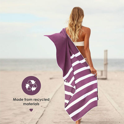 Accessoires de toilette de plage en microfibre absorbant imprimé sur mesure et velours à double face pour le plaisir de plage