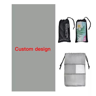 Accessoires de toilette de plage en microfibre absorbant imprimé sur mesure et velours à double face pour le plaisir de plage