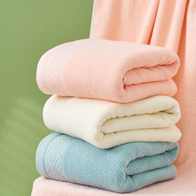 Logo personnalisé fil teinté 100% coton serviette de bain pour adulte en rose chaud bleu et jaune