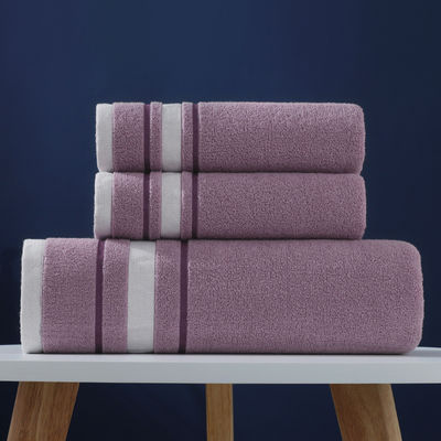 Ensemble de bain en coton à serviette cassée 32 fils doux et absorbant avec logo brodé