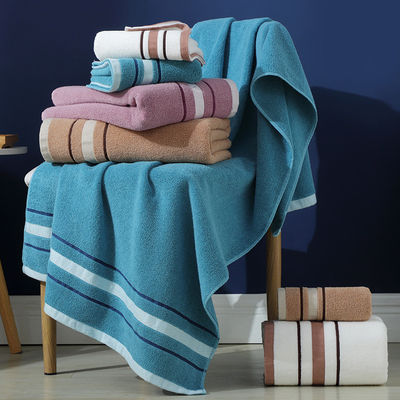 Ensemble de bain en coton à serviette cassée 32 fils doux et absorbant avec logo brodé