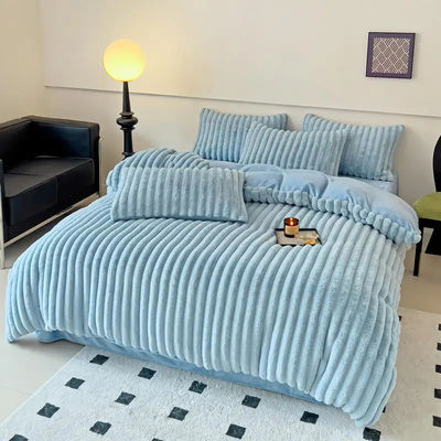 Polyester remplissage de lapin chaud faux fourrure moelleuse en peluche chaude couverture de couette pour 2,0m lit