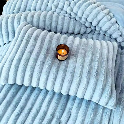 Polyester remplissage de lapin chaud faux fourrure moelleuse en peluche chaude couverture de couette pour 2,0m lit