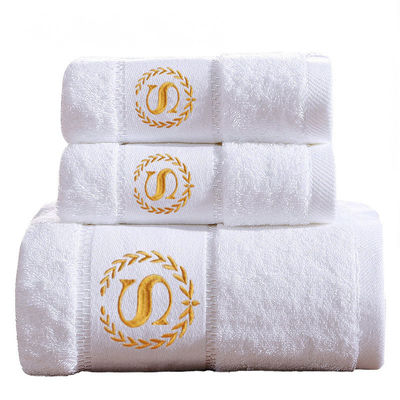 Temps de livraison 7-15 jours Logo personnalisé 100% coton Blanc serviettes d'hôtel pour salle de bain