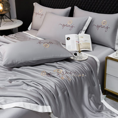 Couette d'été légère fournie de 4 feuilles de lit de luxe avec avantage au froid 2,5-3 kg