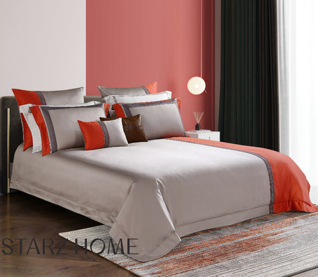 Ensemble de literie d'hôtel 100% coton 4 pièces draps plats et couverture de couette pour lit de grande taille