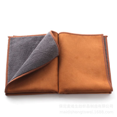 Tissu épais de velours de corail en microfibre de verre à essuyer sans rayures Tissu tricoté pour lavage de voiture
