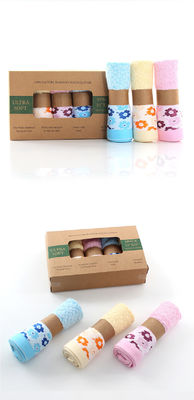 Boîte cadeau à mouchoir en fibre de bambou à motifs doux et absorbant lavage du visage pour bébé
